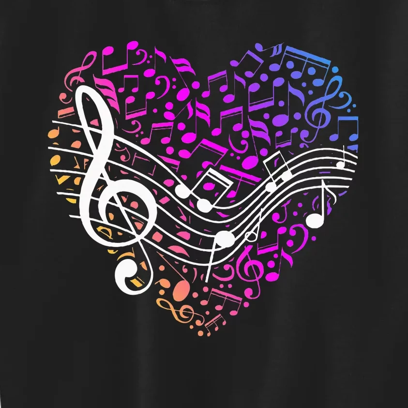 Musical Notes Heart Treble Clef Music Kids Sweatshirt