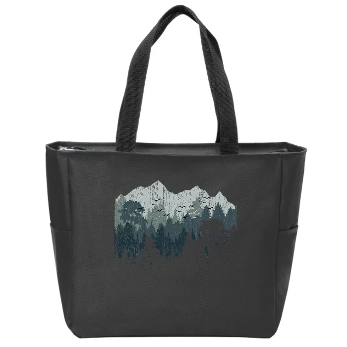 Mountain Nature Hiking Wildlife Trees Outdoor Forest Camping Zip Tote Bag