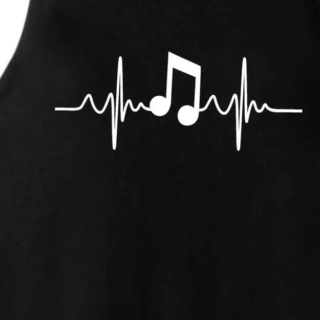 Music Note Heartbeat Pulse Ladies Tri-Blend Wicking Tank