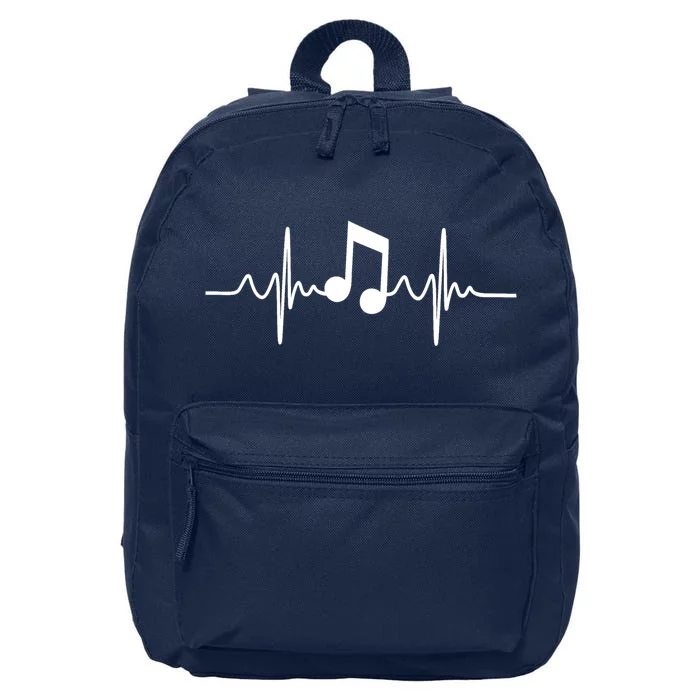 Music Note Heartbeat Pulse 16 in Basic Backpack