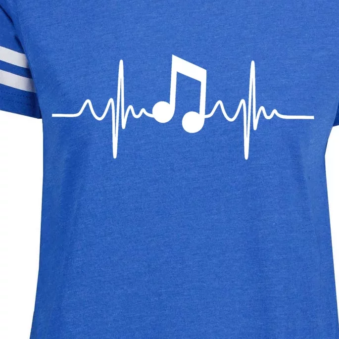 Music Note Heartbeat Pulse Enza Ladies Jersey Football T-Shirt