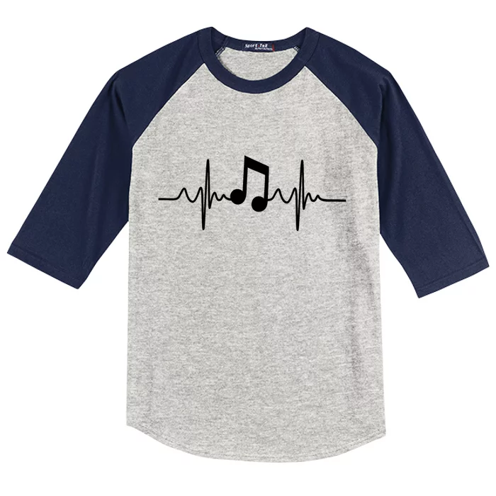 Music Note Heartbeat Pulse Kids Colorblock Raglan Jersey