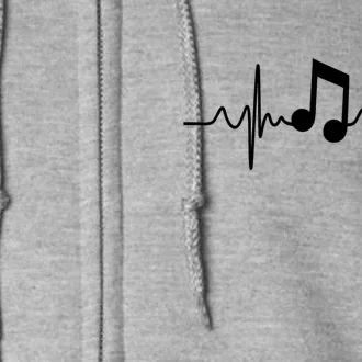 Music Note Heartbeat Pulse Full Zip Hoodie