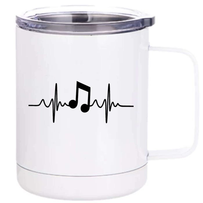 Music Note Heartbeat Pulse Front & Back 12oz Stainless Steel Tumbler Cup