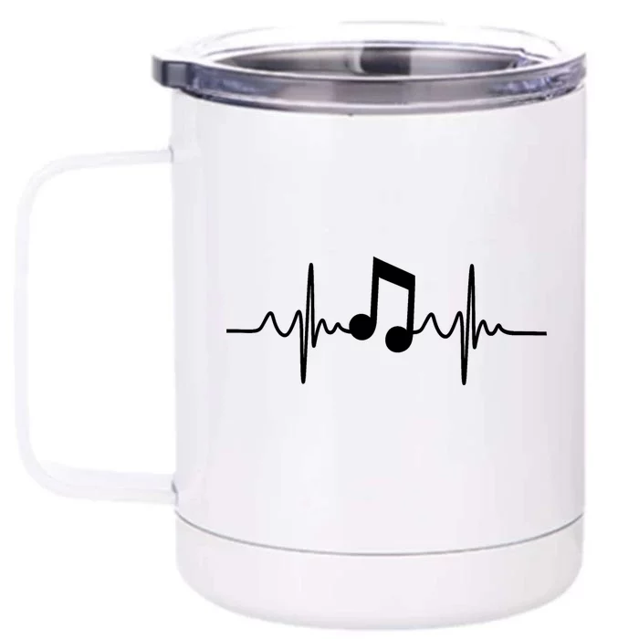 Music Note Heartbeat Pulse Front & Back 12oz Stainless Steel Tumbler Cup