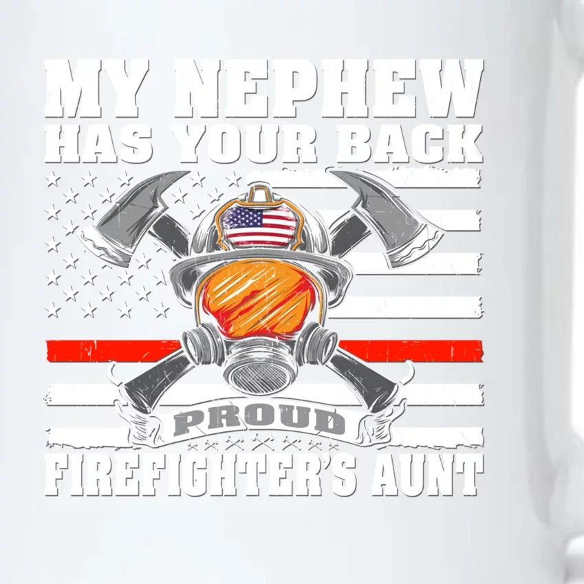 My Nephew Has Your Back Proud Firefighters Aunt Auntie Gift Black Color Changing Mug