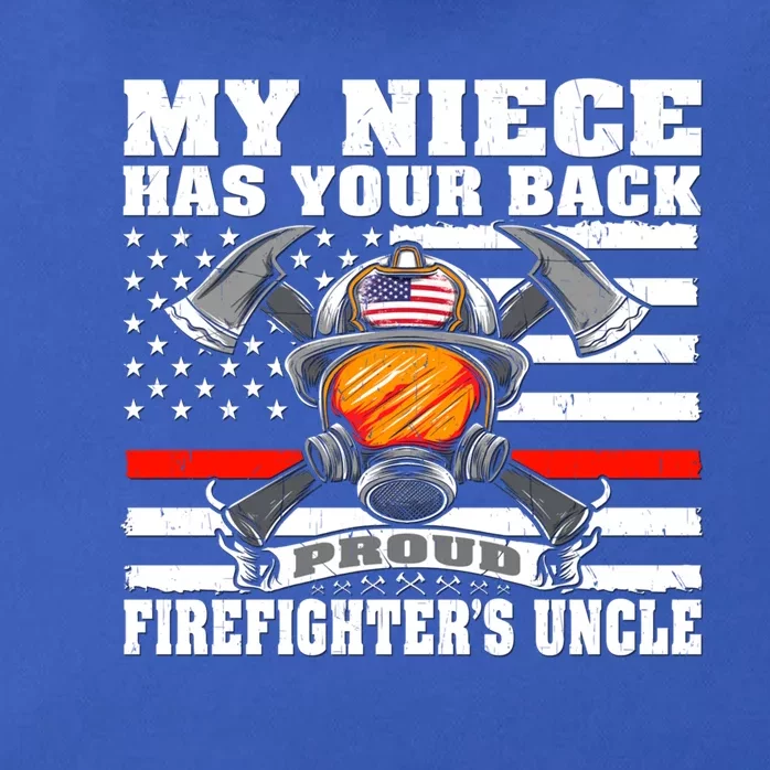 My Niece Has Your Back Proud Firefighters Uncle Funny Gift Zip Tote Bag