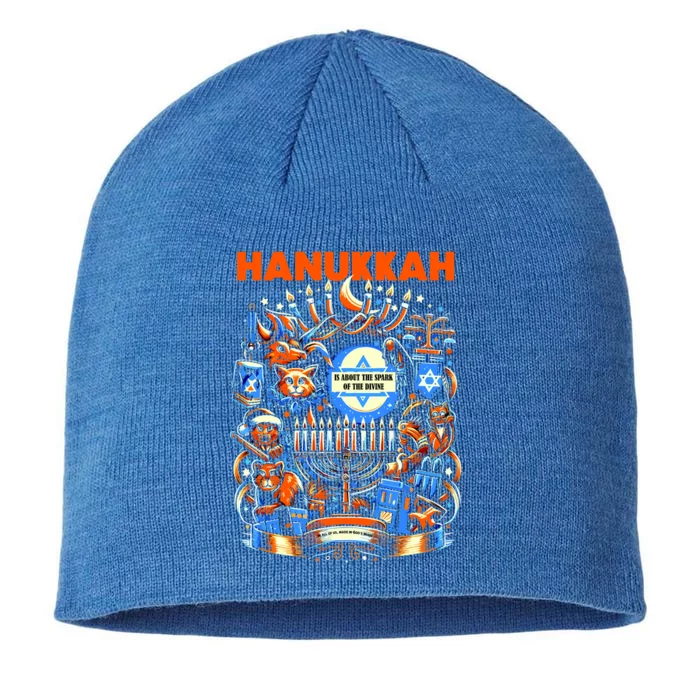 My New Hanukkah Ugly Sweater Design 8 1/2in Sustainable Knit Beanie