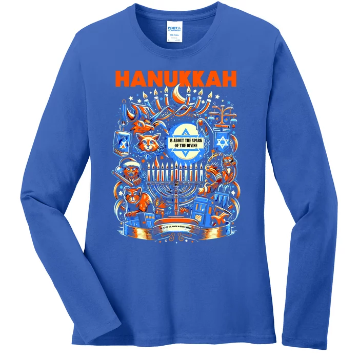 My New Hanukkah Ugly Sweater Design Ladies Long Sleeve Shirt