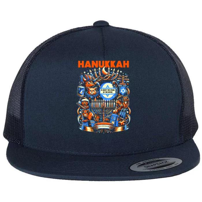 My New Hanukkah Ugly Sweater Design Flat Bill Trucker Hat