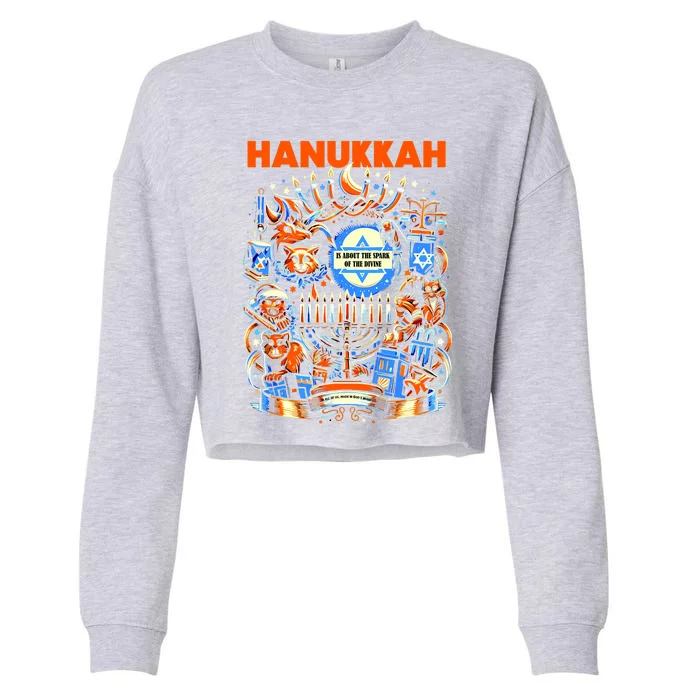 My New Hanukkah Ugly Sweater Design Cropped Pullover Crew