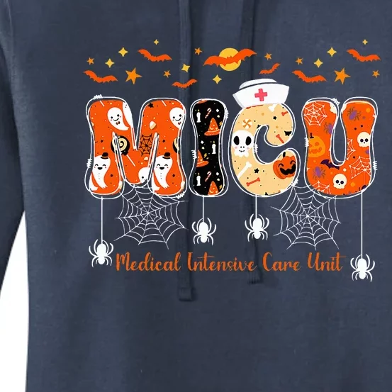 Micu Nurse Halloween Spooky Ghost Medical Intensive Care Women's Pullover Hoodie