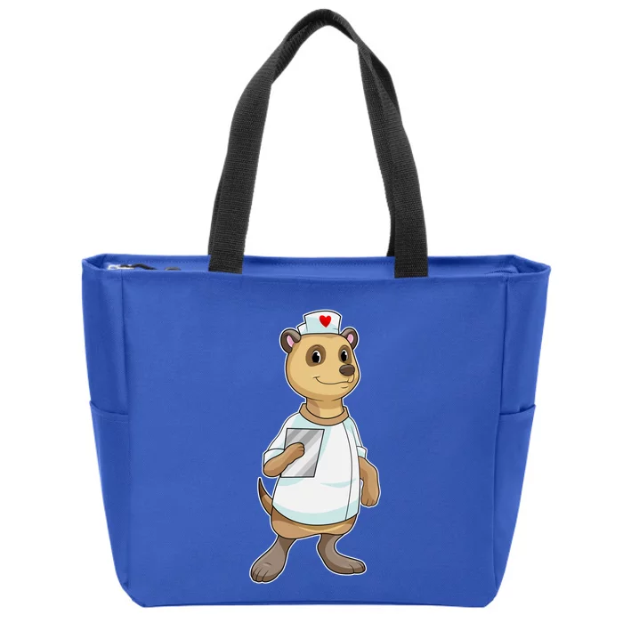 Meerkat Nurse Heart Cute Gift Zip Tote Bag