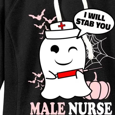 Male Nurse Halloween I Will Stab You Funny Ghost Gift Women's Fleece Hoodie