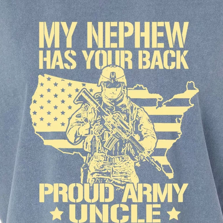 My Nephew Has Your Back Proud Army Uncle Military Family Garment-Dyed Women's Muscle Tee