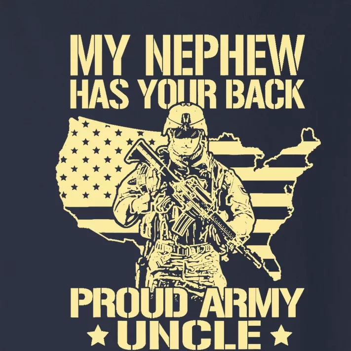 My Nephew Has Your Back Proud Army Uncle Military Family Toddler Long Sleeve Shirt