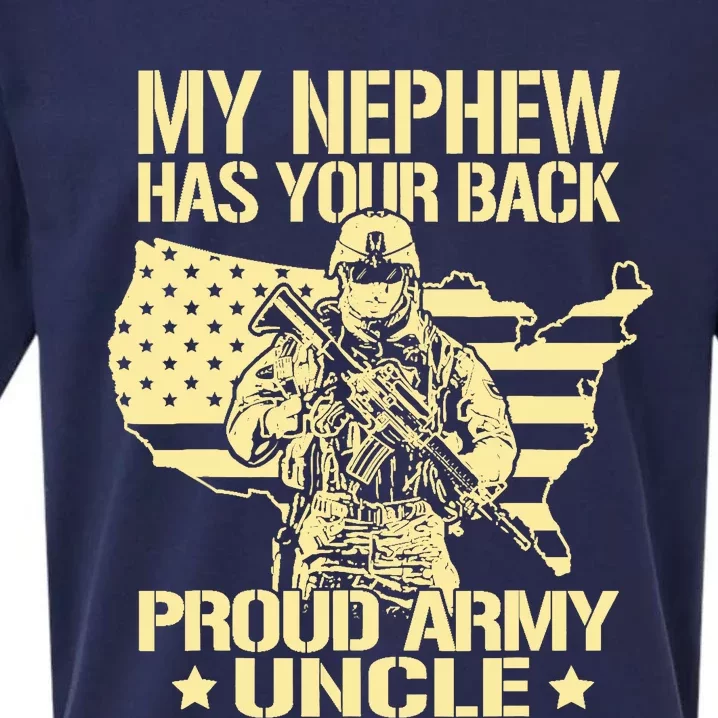 My Nephew Has Your Back Proud Army Uncle Military Family Sueded Cloud Jersey T-Shirt