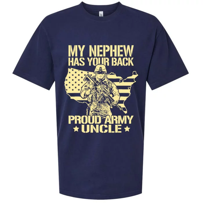 My Nephew Has Your Back Proud Army Uncle Military Family Sueded Cloud Jersey T-Shirt