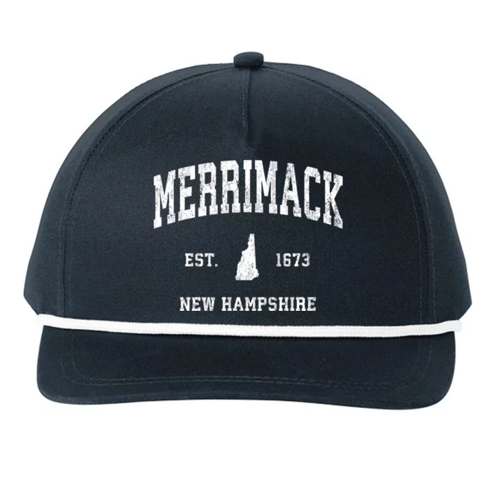 Merrimack New Hampshire Nh Vintage Athletic Sports Snapback Five-Panel Rope Hat