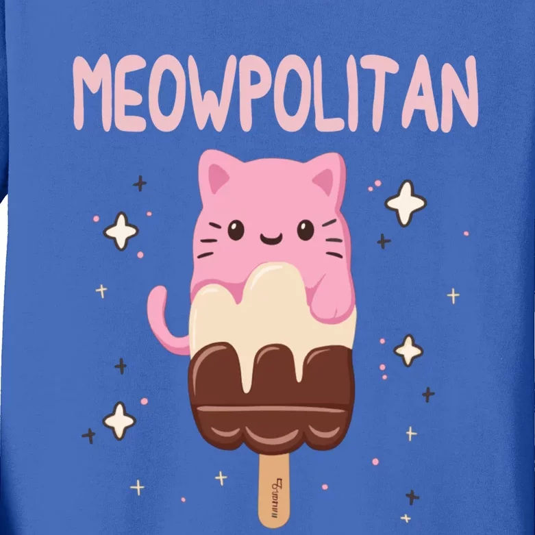 Meowpolitan Neapolitan Ice Cream Gift Kids Long Sleeve Shirt