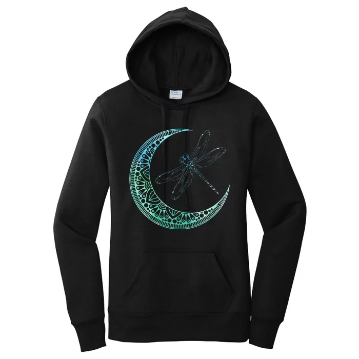 Moon Nature Insect Animal Gift Wildlife Night Dragonfly Women's Pullover Hoodie