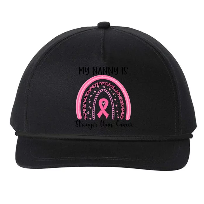 My Nanny Is Stronger Than Cancer Breast Cancer Awareness Great Gift Snapback Five-Panel Rope Hat