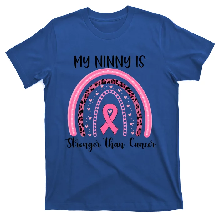 My Ninny Is Stronger Than Cancer Breast Cancer Awareness Gift T-Shirt