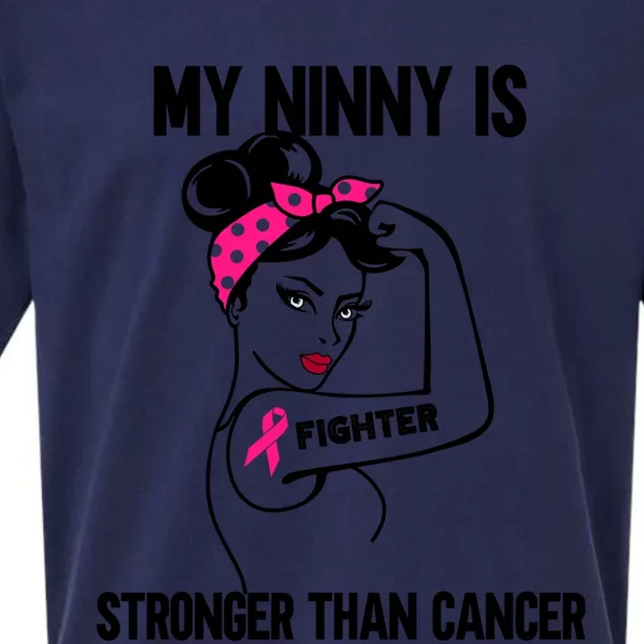 My Ninny Is Stronger Than Cancer Breast Cancer Gift Sueded Cloud Jersey T-Shirt