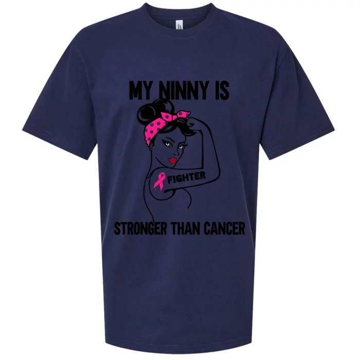 My Ninny Is Stronger Than Cancer Breast Cancer Gift Sueded Cloud Jersey T-Shirt