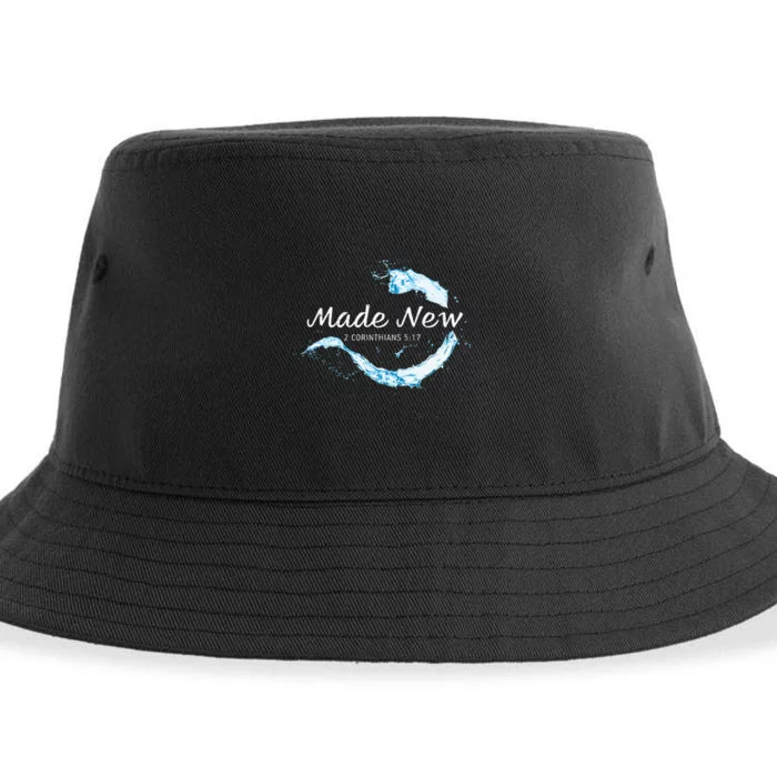 Made New In Christ Jesus Christian Faith Baptism 2 Cor 517 Sustainable Bucket Hat