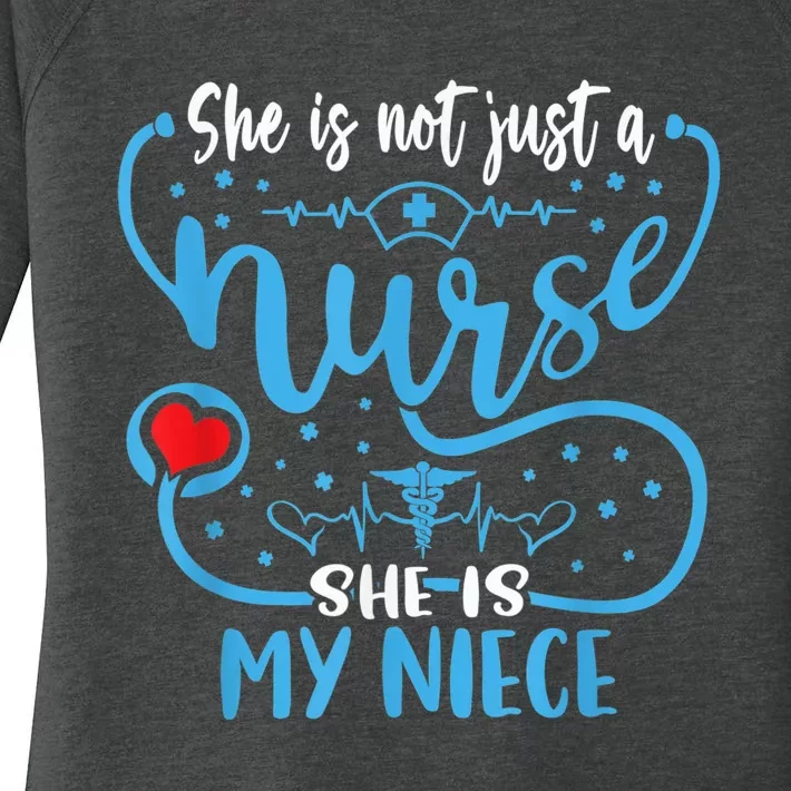 My Niece Is A Nurse Proud Nurse's Aunt Uncle RN LPN Family Women's Perfect Tri Tunic Long Sleeve Shirt