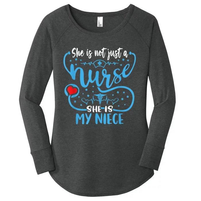 My Niece Is A Nurse Proud Nurse's Aunt Uncle RN LPN Family Women's Perfect Tri Tunic Long Sleeve Shirt