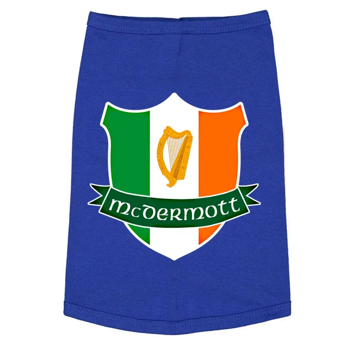 Mcdermott Name Irish Gift Irish Flag Harp Crest Doggie Tank