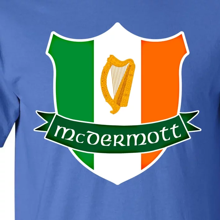 Mcdermott Name Irish Gift Irish Flag Harp Crest Tall T-Shirt