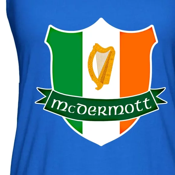 Mcdermott Name Irish Gift Irish Flag Harp Crest Ladies Essential Flowy Tank