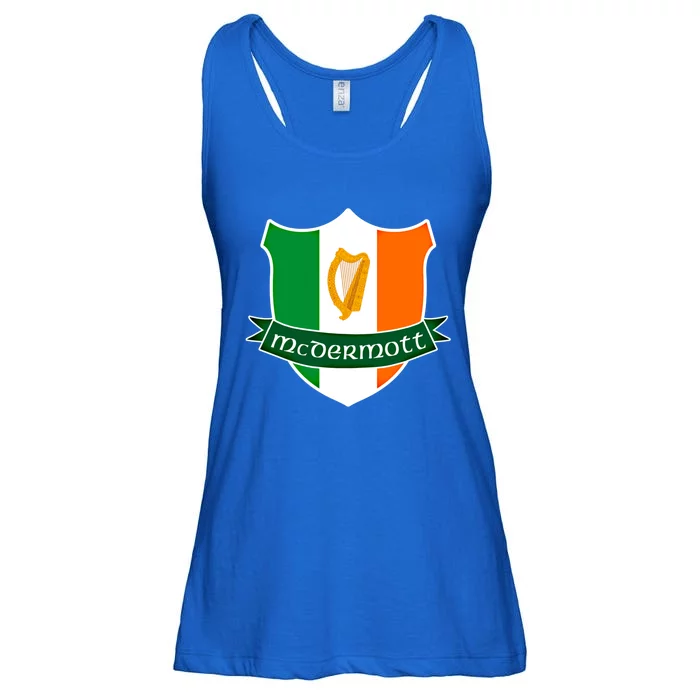 Mcdermott Name Irish Gift Irish Flag Harp Crest Ladies Essential Flowy Tank