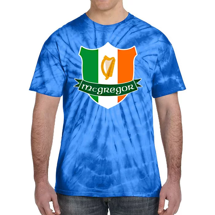 Mcgregor Name Irish Gift Irish Flag Harp Crest Tie-Dye T-Shirt