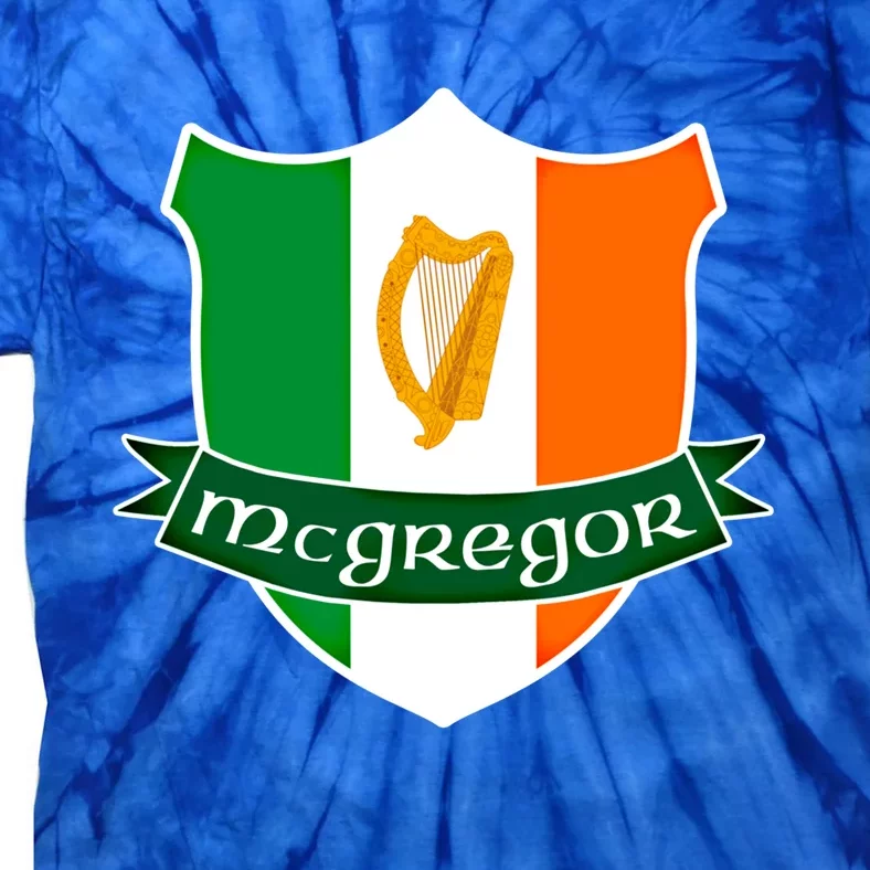 Mcgregor Name Irish Gift Irish Flag Harp Crest Tie-Dye T-Shirt