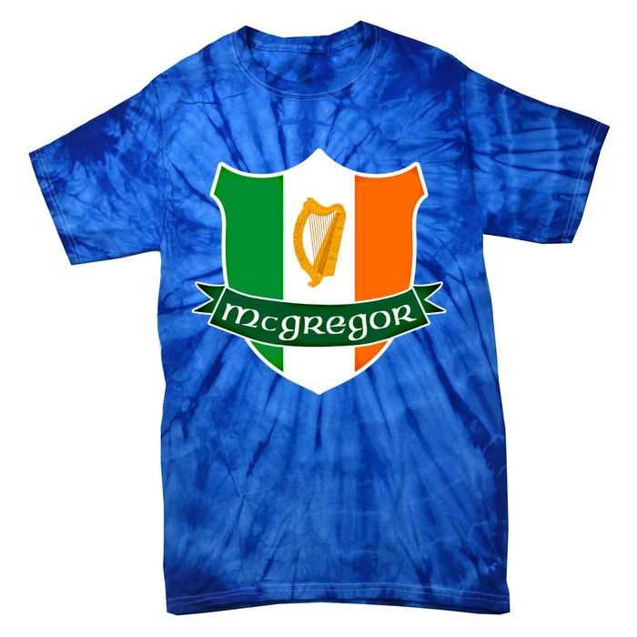 Mcgregor Name Irish Gift Irish Flag Harp Crest Tie-Dye T-Shirt