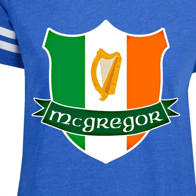 Mcgregor Name Irish Gift Irish Flag Harp Crest Enza Ladies Jersey Football T-Shirt