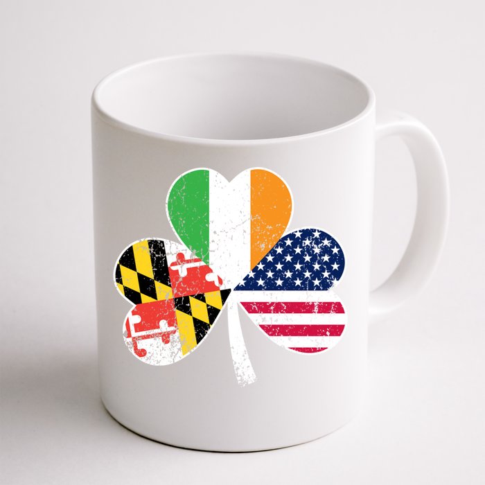 Maryland Native Irish American Flag Shamrock St Patricks Day Cute Gift Front & Back Coffee Mug