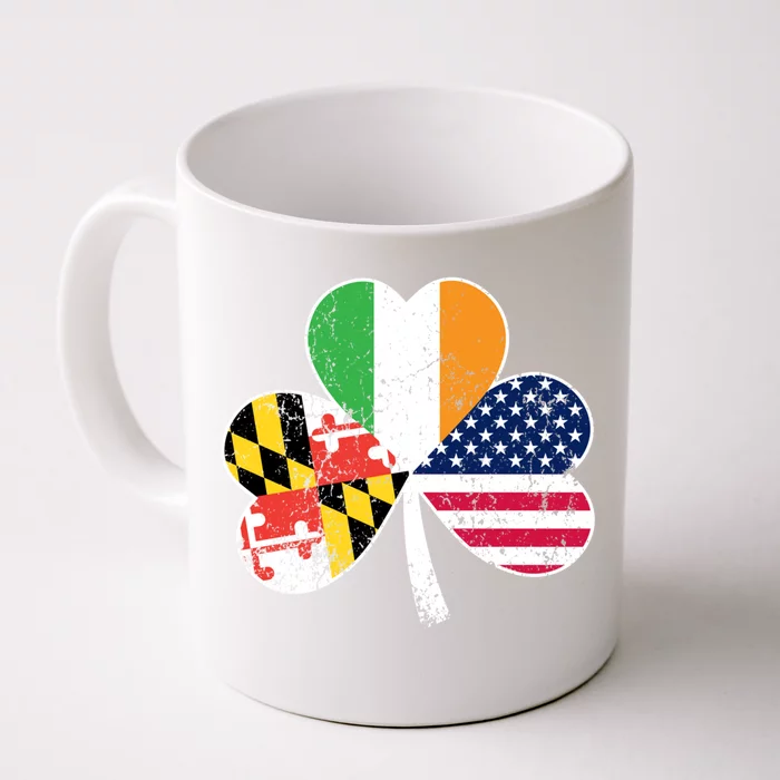 Maryland Native Irish American Flag Shamrock St Patricks Day Cute Gift Front & Back Coffee Mug