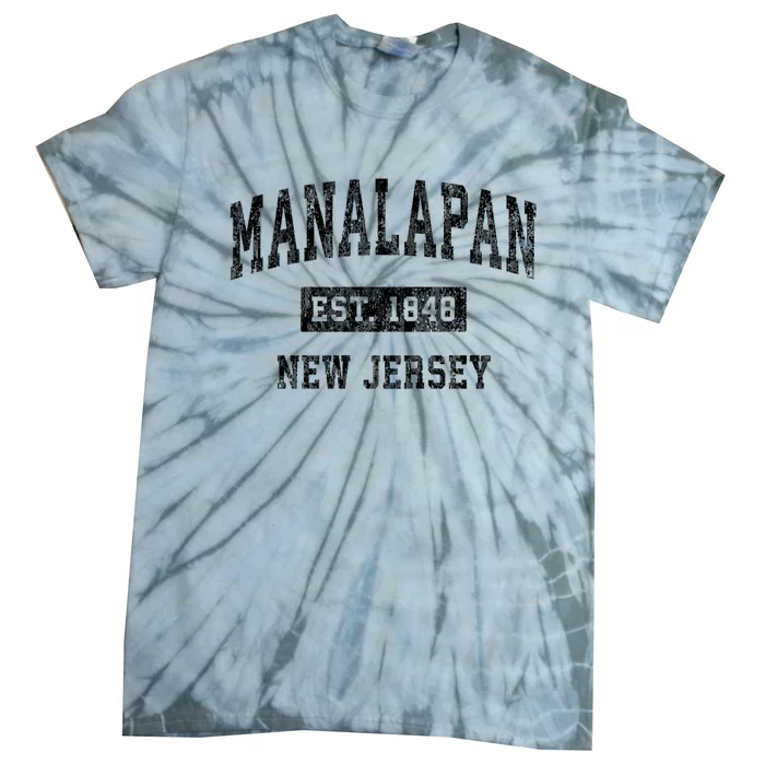 Manalapan New Jersey Nj Vintage Established Sports Design Tie-Dye T-Shirt