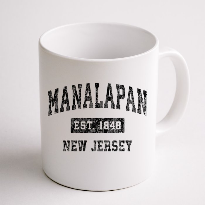 Manalapan New Jersey Nj Vintage Established Sports Design Front & Back Coffee Mug