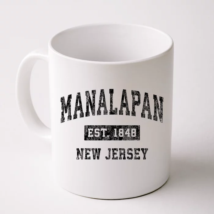 Manalapan New Jersey Nj Vintage Established Sports Design Front & Back Coffee Mug