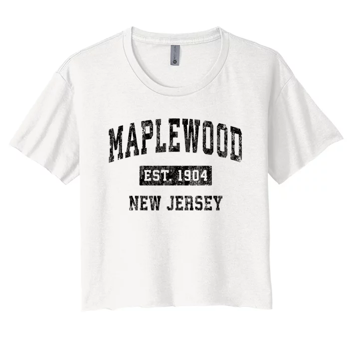 Maplewood New Jersey Nj Vintage Established Sports Design Women's Crop Top Tee