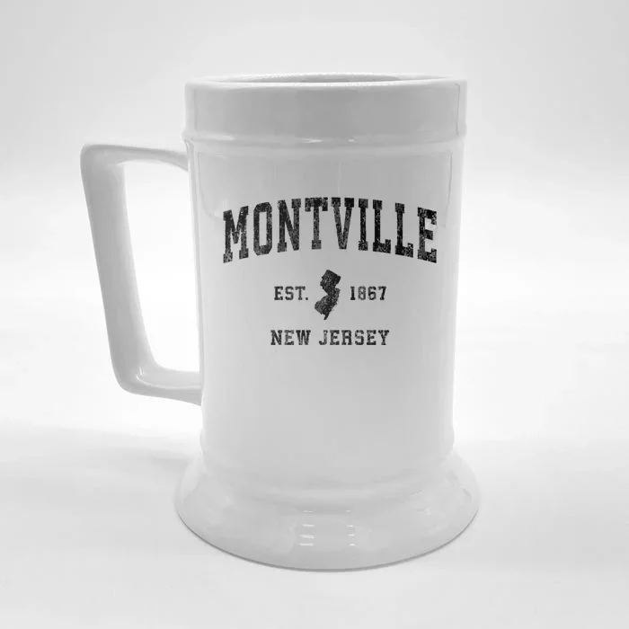 Montville New Jersey Nj Vintage Established Sports Design Front & Back Beer Stein