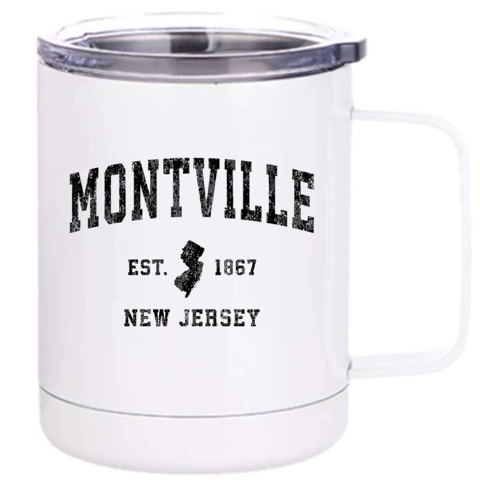 Montville New Jersey Nj Vintage Established Sports Design Front & Back 12oz Stainless Steel Tumbler Cup