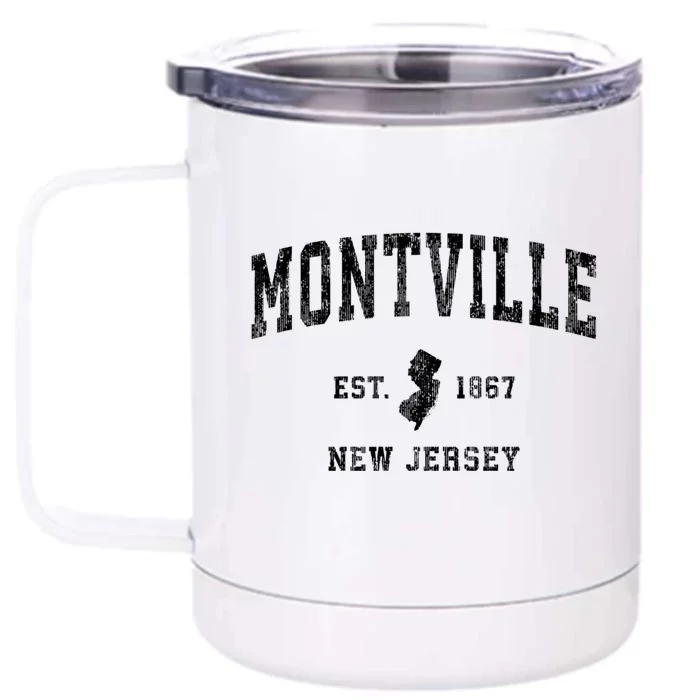 Montville New Jersey Nj Vintage Established Sports Design Front & Back 12oz Stainless Steel Tumbler Cup