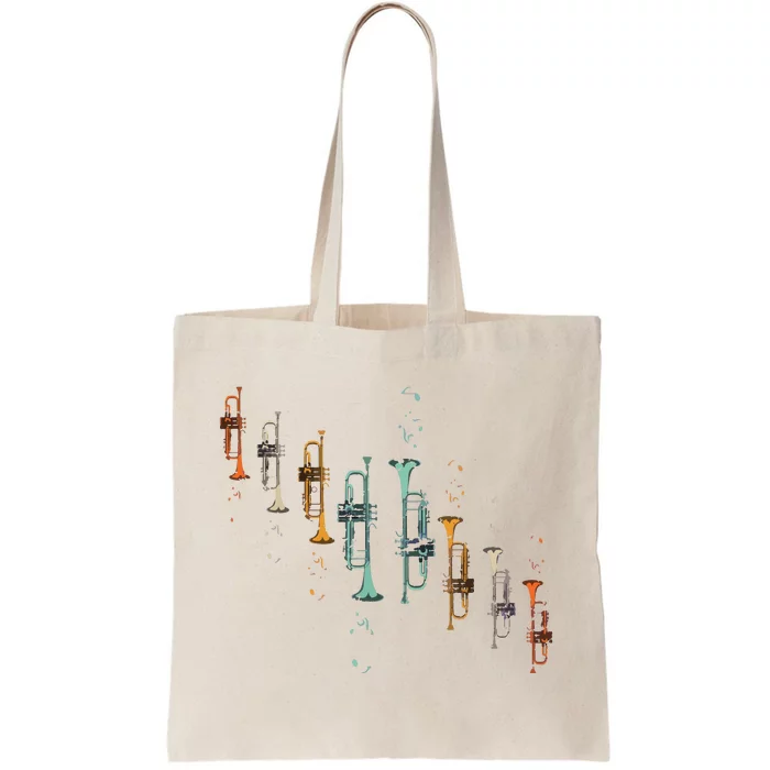 Music Notes Jazz Musician Trumpeter Gift Trumpet Tote Bag